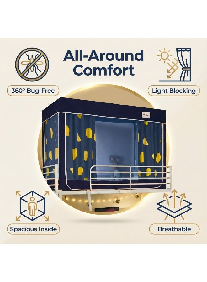 Y&D Blackout Upper Berth Bunk Bed Curtains Dormitory Room Lightproof Decorative Roommate Privacy Cover Canopy Photo Background Decor Backdrop Blackout Curtain 6 Panels with a Top - Image 5